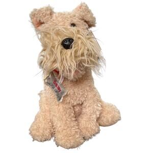 Chantilly Lane Dog Smiley Schnauzer Plush Tan Curly Fur NOT Working For Parts